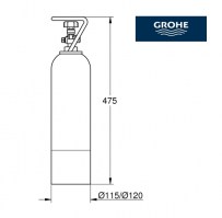 MEDIDAS BOTELLA CO2 de 2 Kgs GROHE BLUE